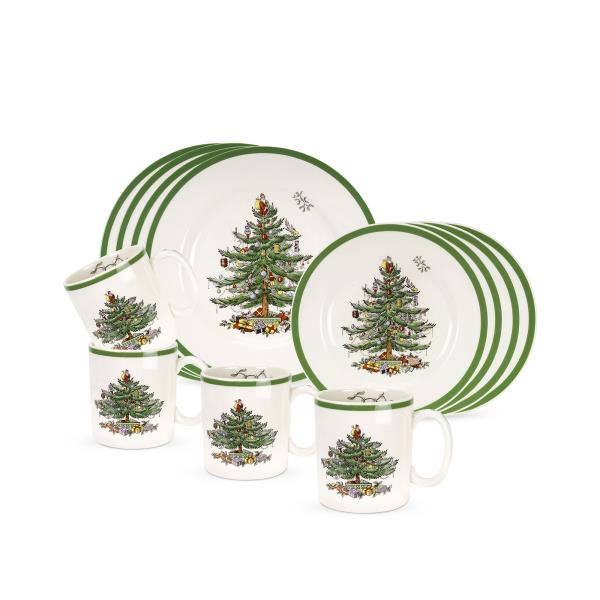 Spode Christmas Tree 12-Piece Dinnerware Set, Service for 4