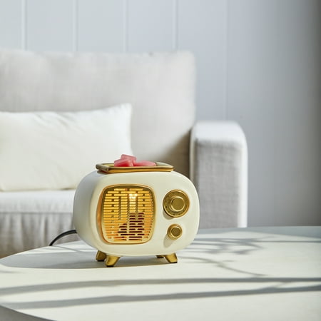 Better Homes & Gardens Vintage Radio Ceramic Wax Candle Warmer, White