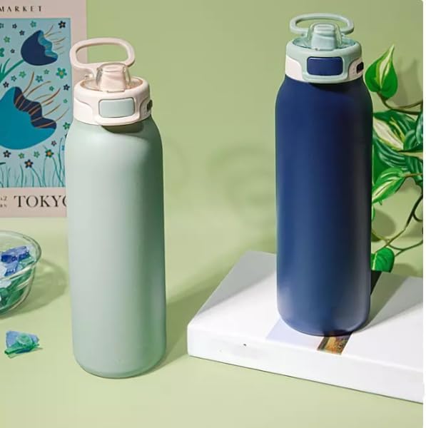 2-Pack Stainless Steel Water Bottle Set with Quick Fill Lid, 32oz, (Eucalyptus/Sea Glass)