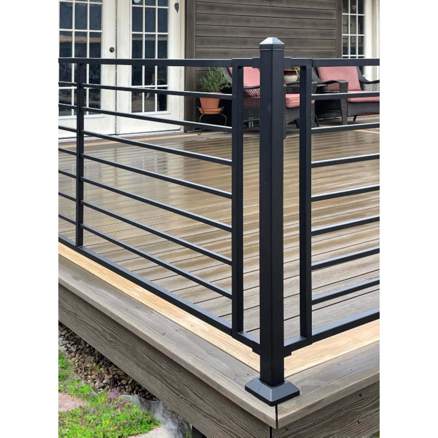 Fortress deck railing Building Products Fe26 Axis Horizontal Level Panel 34 in. H X 1 in. W X 72 in. L Steel Rail