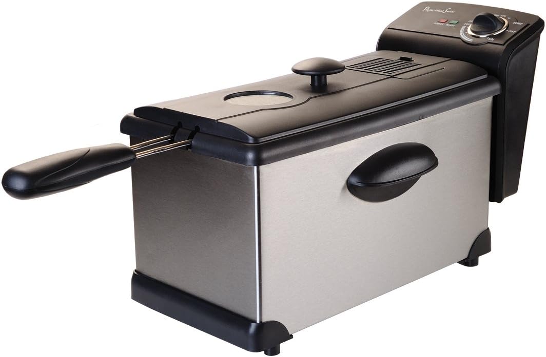 3 Lt Deep Fryer with Enamel Pot, Stainless Steel