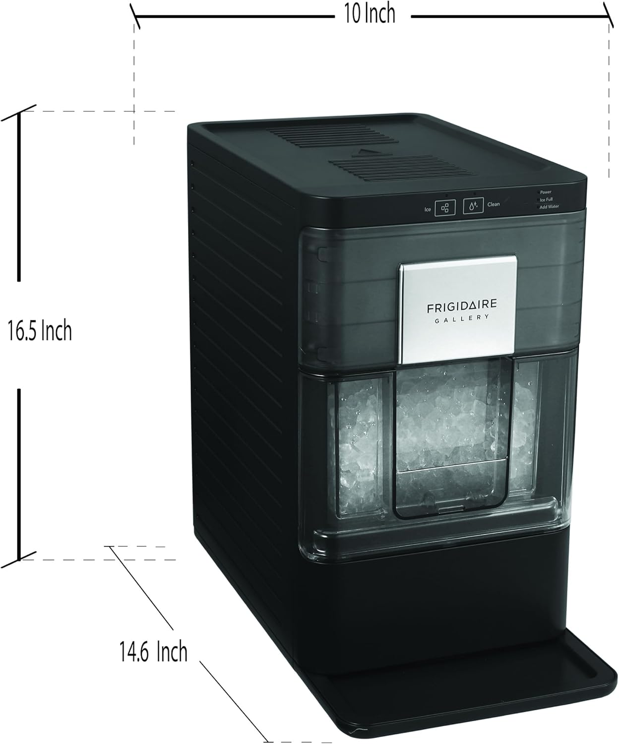 FRIGIDAIRE Gallery Countertop Crunchy Chewable Nugget Ice Maker, 44lbs per Day, Auto Self Cleaning, 2.0 Gen, Black