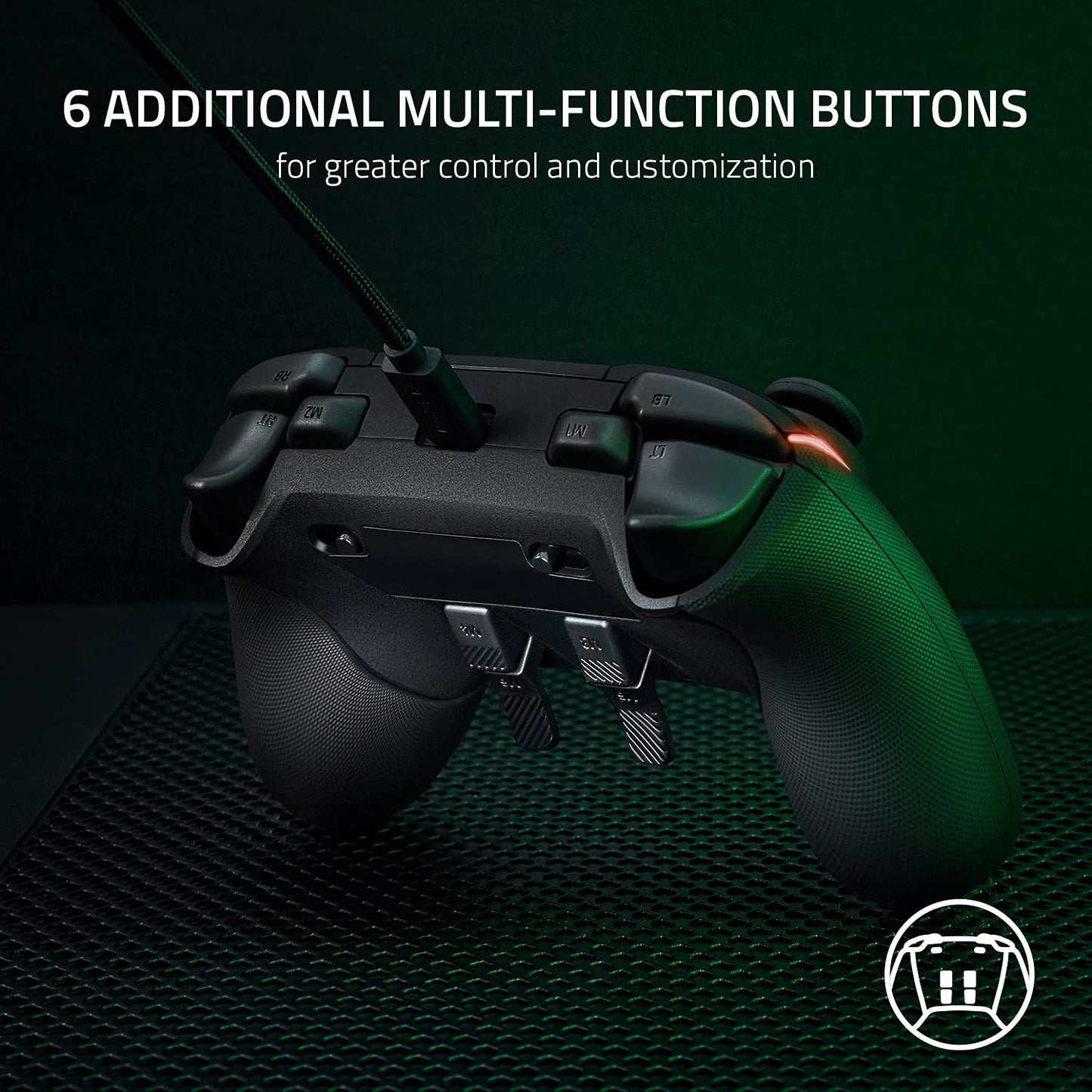 Razer Wolverine V2 Chroma Wired Gaming Pro Controller for Xbox Series X|S, Xbox One, PC: RGB Lighting - Remappable Buttons & Triggers - Mecha-Tactile Buttons & D-Pad - Trigger Stop-Switches - Black