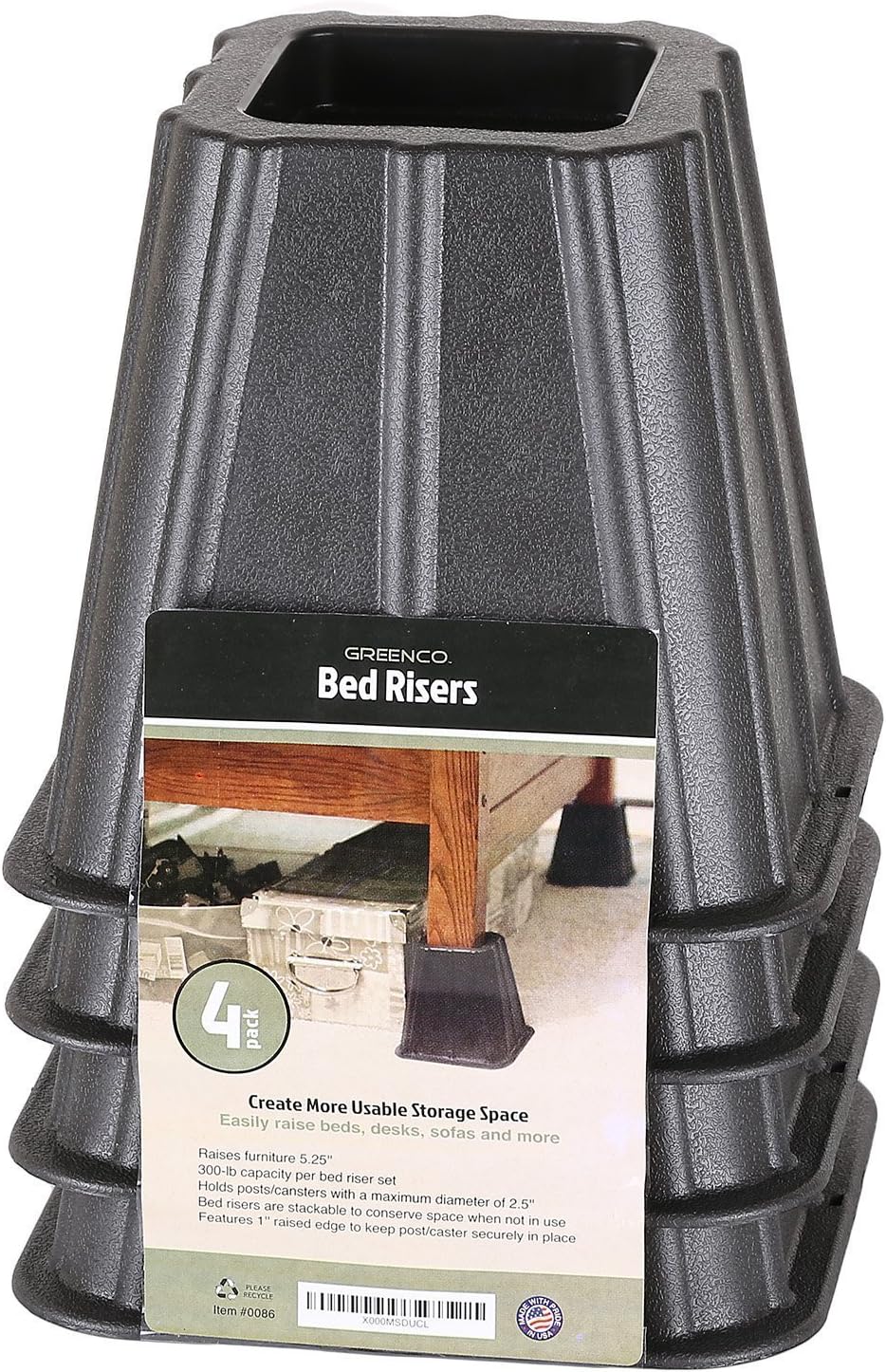 Starplast 53-317 Bed Risers, Average, Square