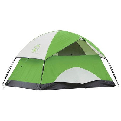 Coleman Sundome Quick Setup 4.5 Foot Center Height 3 Person Warm Weather Camping Tent with Rainfly, Mesh Ventilation, and UVGuard Material, Palm Green