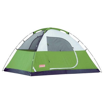 Coleman Sundome Quick Setup 4.5 Foot Center Height 3 Person Warm Weather Camping Tent with Rainfly, Mesh Ventilation, and UVGuard Material, Palm Green