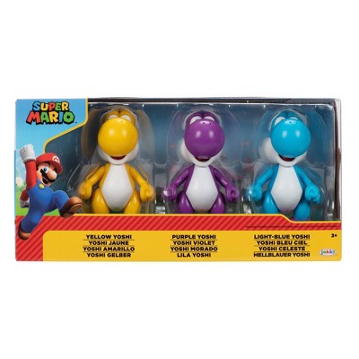Nintendo Super Mario Yellow Yoshi, Purple Yoshi, Light-Blue Yoshi Action Figures - 3pk (Target Exclusive)