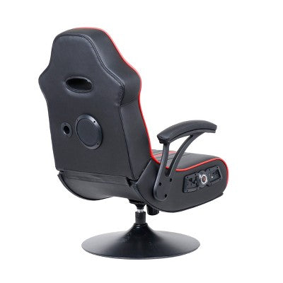 Torque Bluetooth Audio Pedestal Gaming Chair with Subwoofer Black/Red - X Rocker: Ergonomic Design, Multiplayer Connectivity