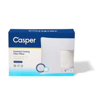 The Casper Essential Cooling Fiber Pillow - Standard: Universal Sleeper, Removable Cover, Polyester Fiber Fill, Bed Pillow