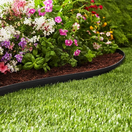 Expert Gardener 2-inch Tall Wall No-Dig Landscape Edging, 30-ft., Plastic, Black