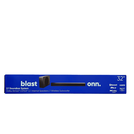 onn. 32" 2.1 Soundbar with 2 Speakers & Wireless Subwoofer SMALL BLEMISH.