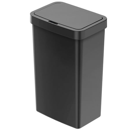 Mainstays 13.2 Gallon Kitchen Sensor Trash Can, Plastic Motion Sensor Kitchen Trash Can, Black