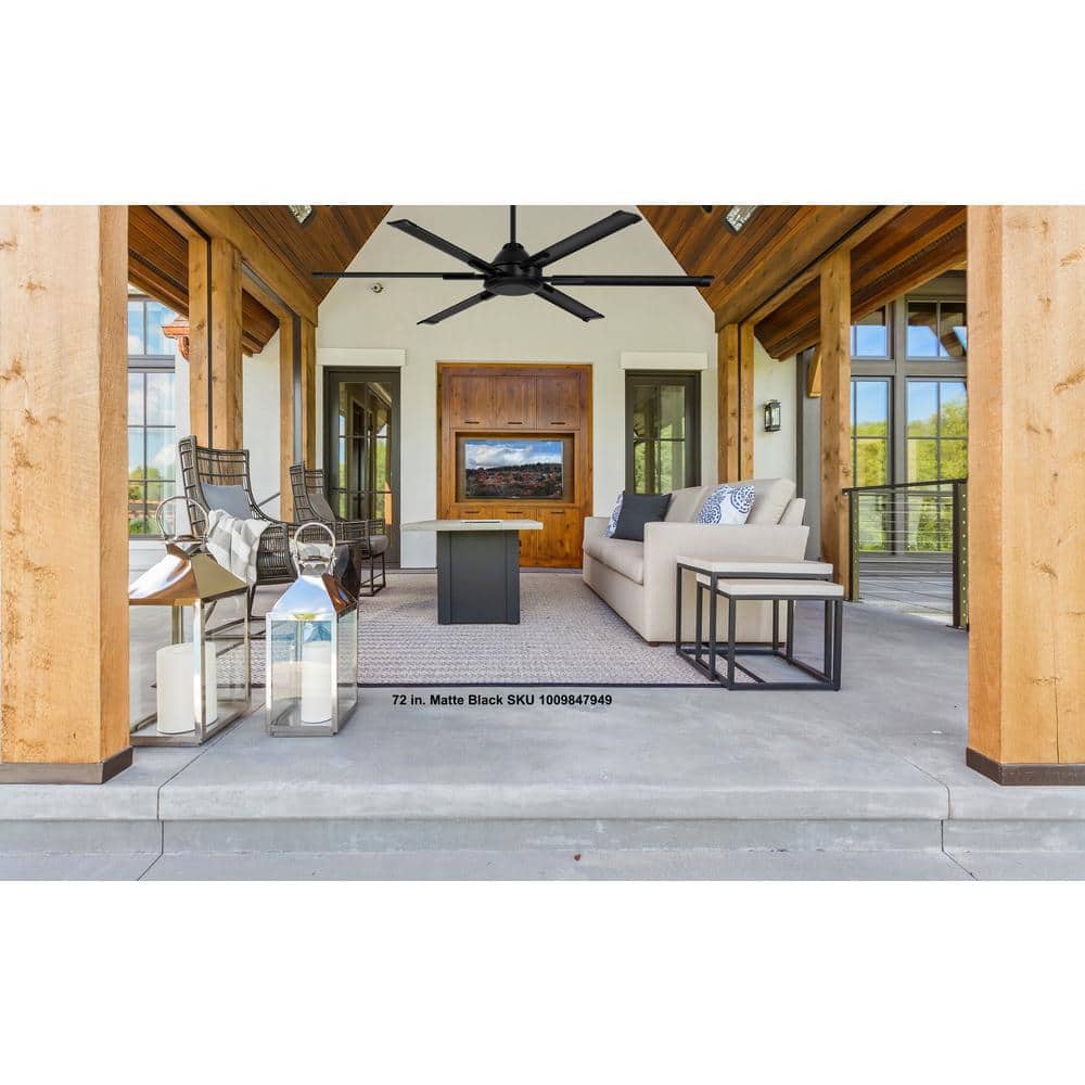 High Velocity 6 ft. Indoor/Outdoor Titanium Ceiling Fan with Wall Control Included