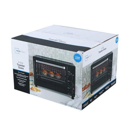 Mainstays XL Toaster Oven, 32L/ 6-Slice Family Size, Black, 1500W