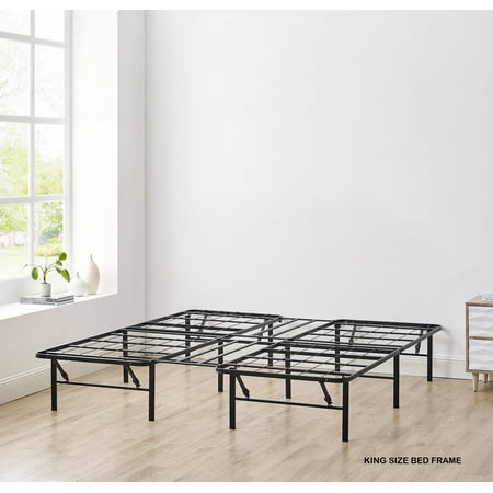 Allswell 14" Convertible High Platform Metal Bed Frame, Queen/King, Black