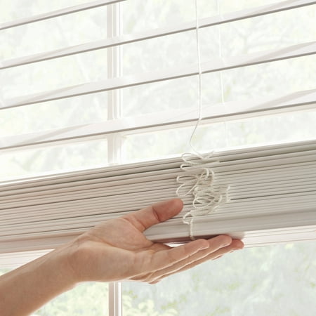 Better Homes & Gardens 2-inch Cordless Faux Wood Horizontal Window Blinds, White, 33X64