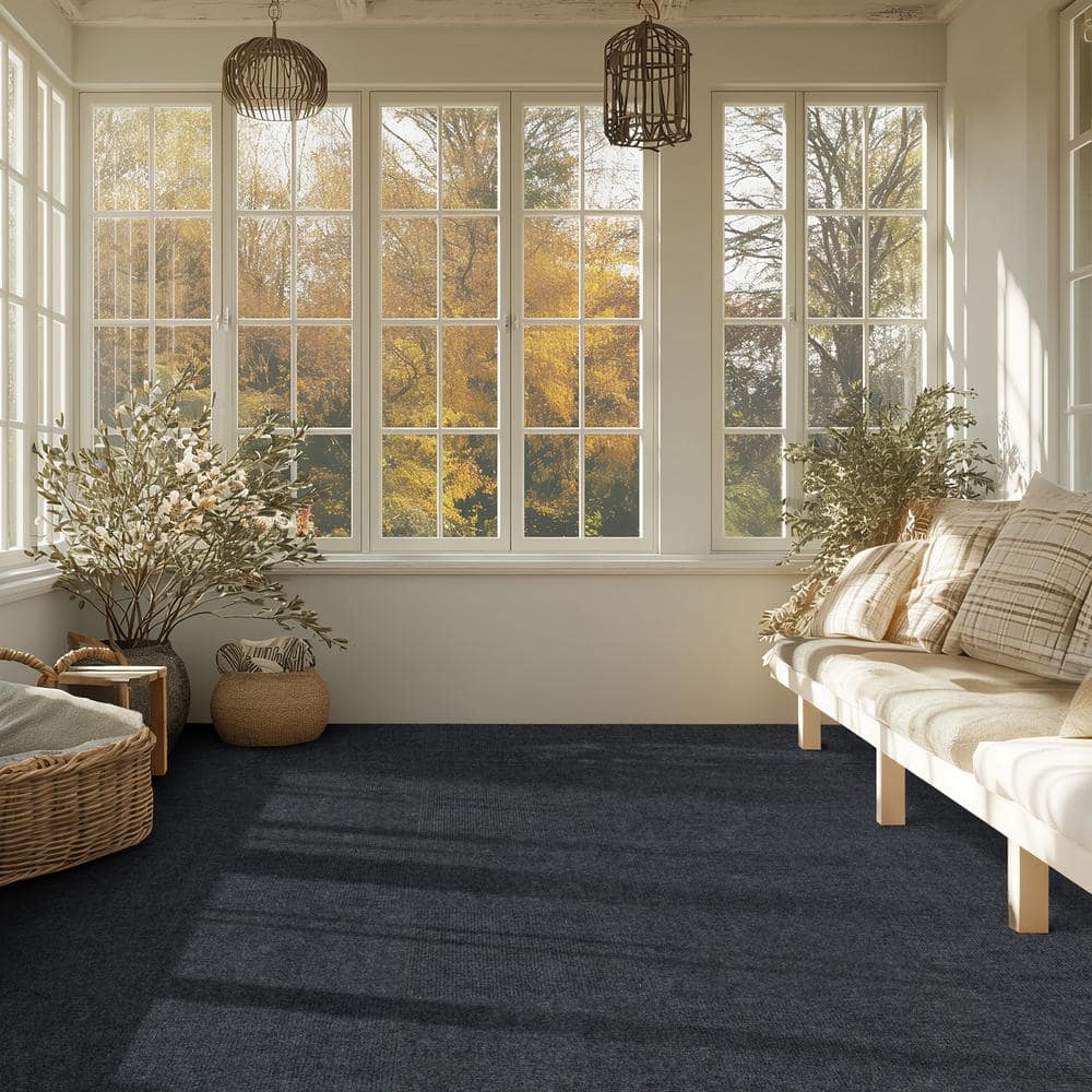 Canyon - Gray Commercial/Residential 18 x 18 in. Peel and Stick Carpet Tile Square (22.5 sq. ft.)