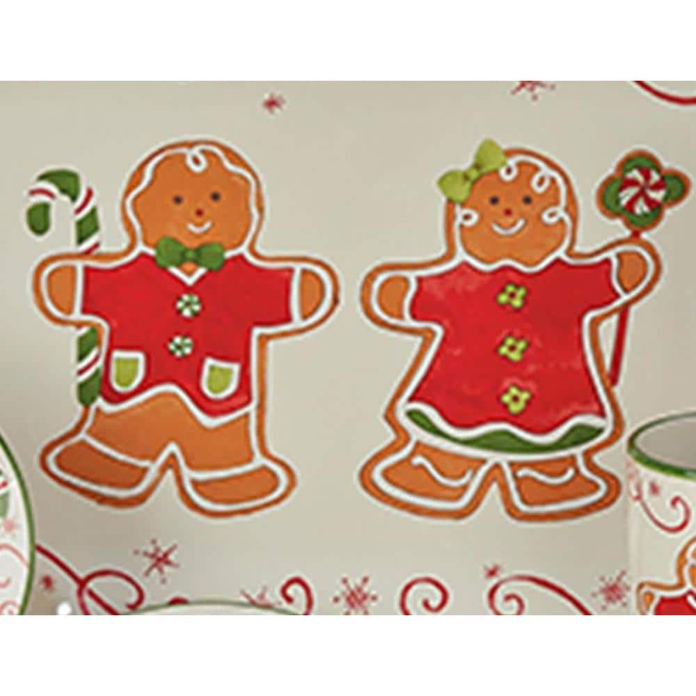 Holiday Magic Gingerbread 6 in. Multicolored Earthenware Canape Plate (Set of 4)