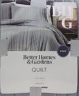 Better Homes & Gardens Gray Linen Blend King Quilt & 4 Shams 5pc Set Bedding NEW