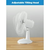 Mainstays 12  3-Speed Oscillating Table Fan  FT30-8MBW  White