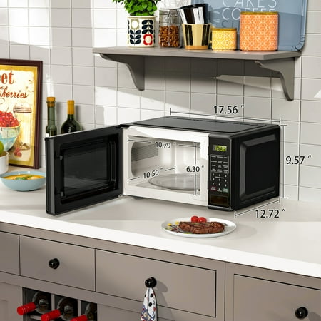 Mainstays 0.7 Cu ft Countertop Microwave Oven, 700 Watts, Black