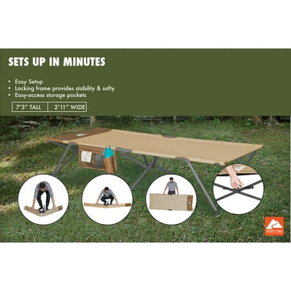Ozark Trail, Oversized Cot, 87"L x 35"W x 18"H, 300 lb. Max., Polyester Fabric