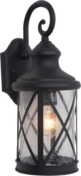 Yosemite Home Decor Black Lighting - 1 Lt Exterior, Medium Size, Model 5041BL-M