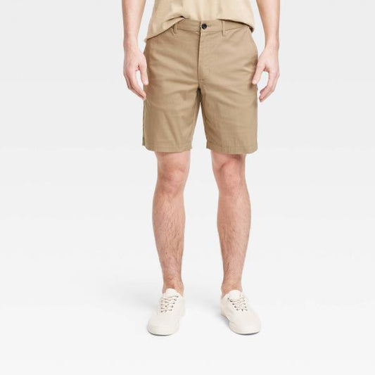 Men's Regular Fit 9" Tech Chino Shorts - Goodfellow & Co™ Tan 42