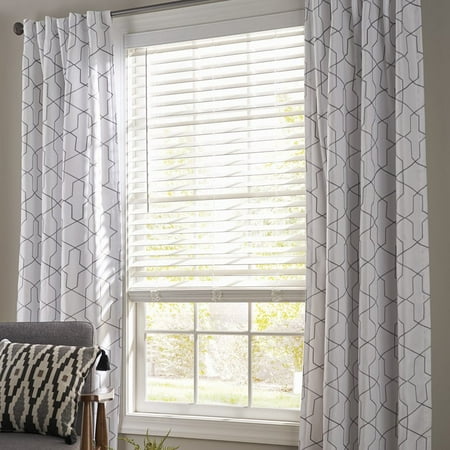 Better Homes & Gardens 2-inch Cordless Faux Wood Horizontal Window Blinds, White, 33X64