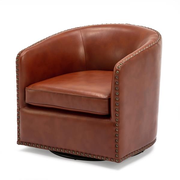 Truman Faux Leather Swivel Armchair