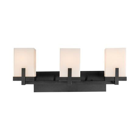 Globe Electric Helena 51246 3 Vanity Light, Dark Bronze, Square Off-White