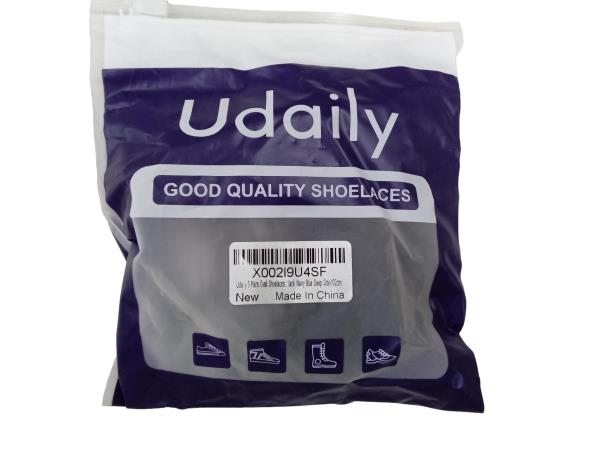 Uda y 3 Pairs Oval Shoelaces - Black, Navy Blue, Deep Gray 102cm