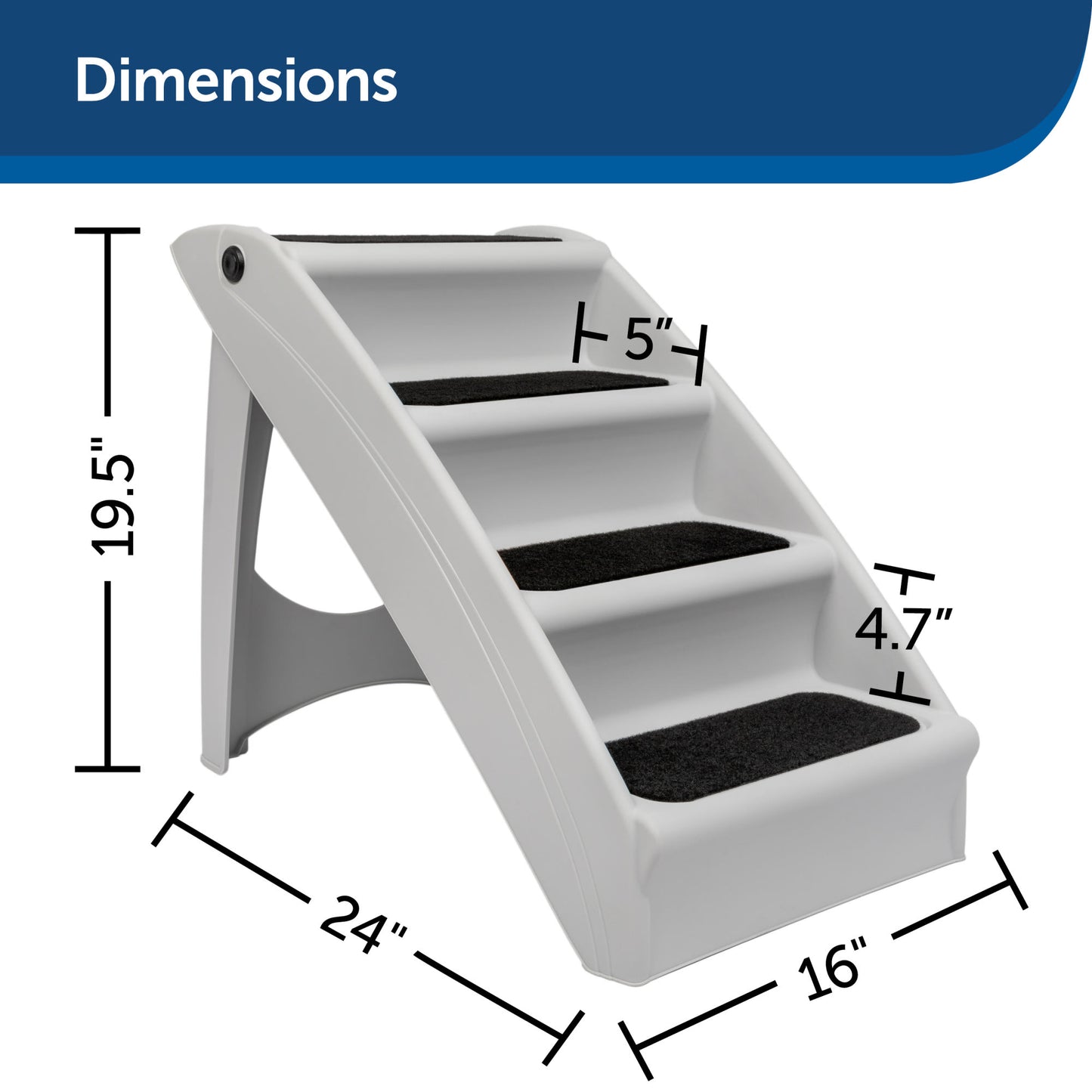 PetSafe CozyUp Folding Pet Step for Cats & Dogs  20 in  Grey