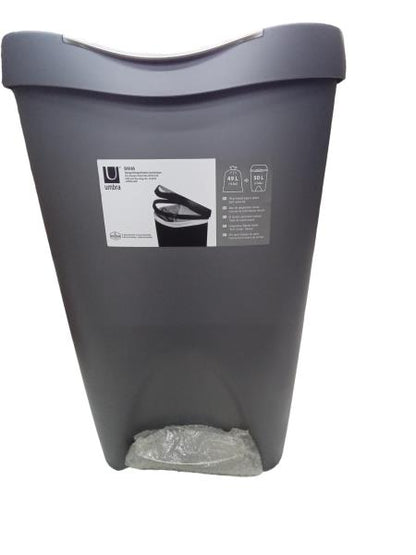 Umbra Brim 13 Gallon Step Trashcan Silver with Soft Close Lid - Designed by David Quan