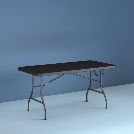 Cosco 6 Foot Centerfold Folding Table  Black