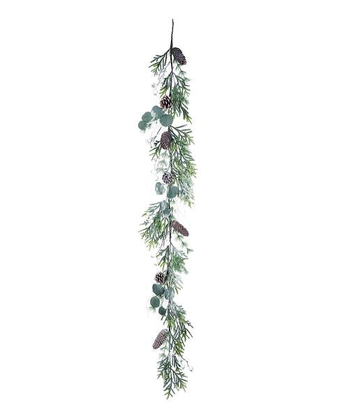 Transpac Artificial 60 in. White Christmas Sparkling Garland