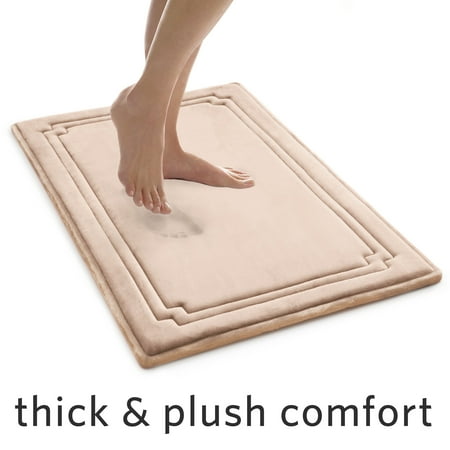 Better Homes & Gardens Thick & Plush Bath Rug, Charcoal Infused Memory Foam, 21x34"