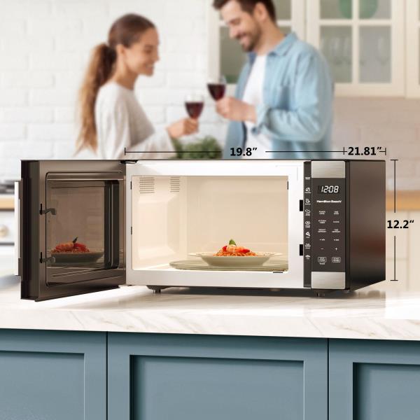 Hamilton Beach 1.6 Cu. Ft. Sensor Cook Countertop Microwave Oven  1100 Watts  Stainless Steel