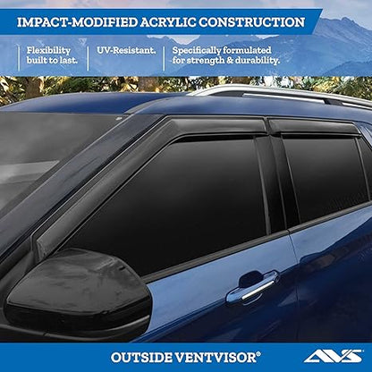 Auto Ventshade [AVS] Outside Mount Ventvisor / Window Deflectors | Fits 2008 - 2014 Dodge Avenger, 4 pcs. | Smoke - 94065