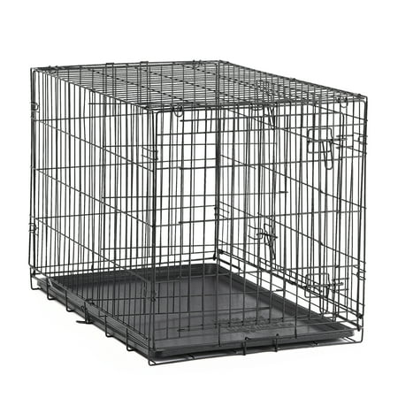 Vibrant Life Double Door Metal Wire 42" Dog Crate, Leak-Proof Pan and Divider for Dogs Upto 90 lb