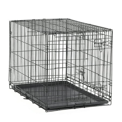 Vibrant Life Double Door Metal Wire 42" Dog Crate, Leak-Proof Pan and Divider for Dogs Upto 90 lb