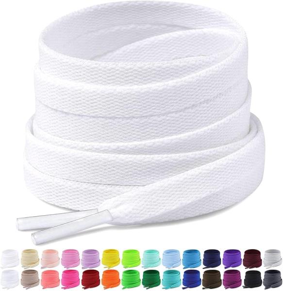 Udaily 3 Pairs Oval Shoelaces for Athletic Running Shoes White 94cm