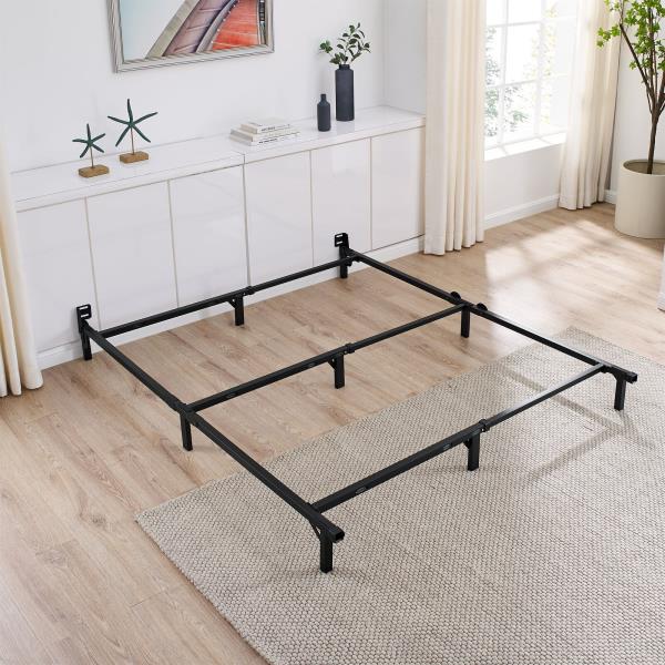 Mainstays 7  Adjustable Metal Bed Frame  Black  Adjusts Twin - Queen  Box Spring Required