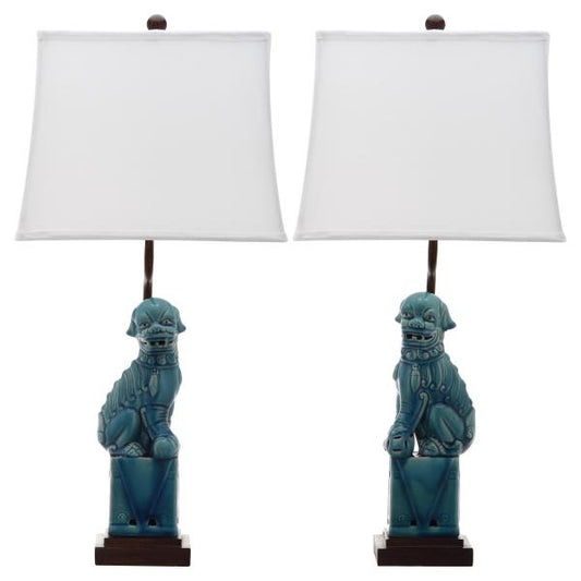 Safavieh Foo Dog 28 Inch Table Lamp Foo Dog - LIT4137A-SET2 - Transitional