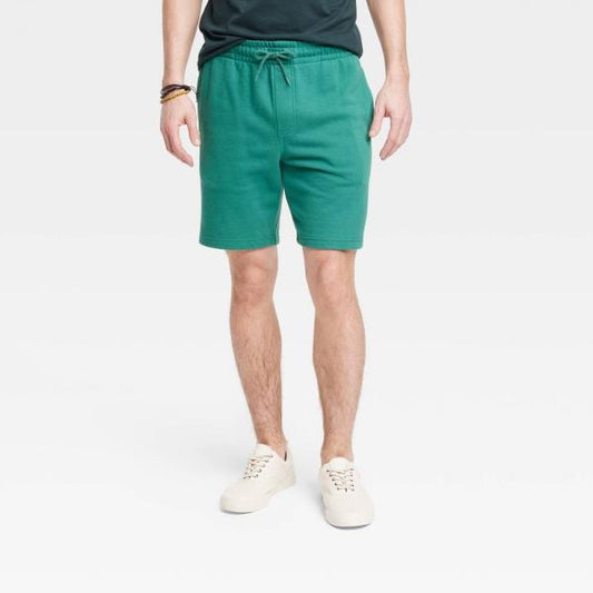 Men's 8.5" Regular Fit Ultra Soft Fleece Pull-on Shorts - Goodfellow & Co™ Green M