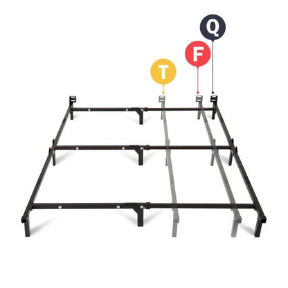 Mainstays 7  Adjustable Metal Bed Frame  Black  Adjusts Twin - Queen  Box Spring Required