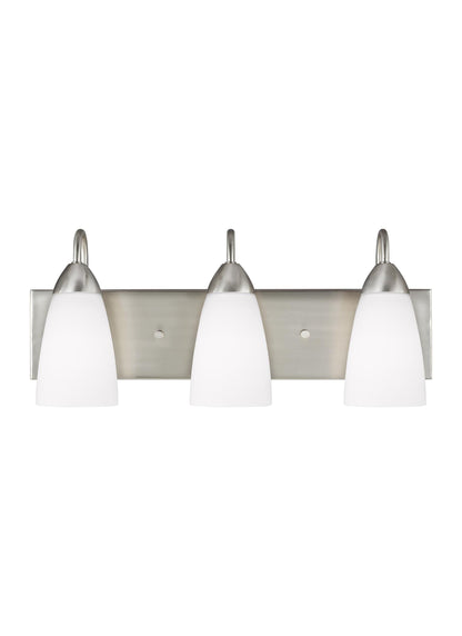 Generation Lighting 21-in 3-Light Brushed Nickel Traditional Vanity Light