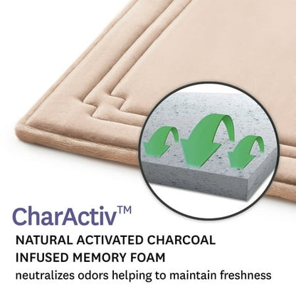 Better Homes & Gardens Thick & Plush Bath Rug, Charcoal Infused Memory Foam, 21x34"