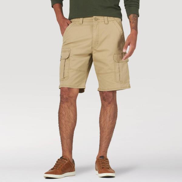 Wrangler Men's 10" Relaxed Fit Flex Cargo Shorts - Light Brown 38