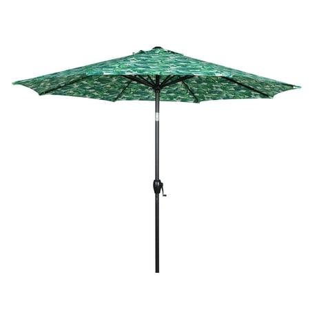 9Ft Palm round Outdoor Tilting Market Patio Umbrella with Crank